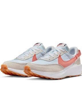 Nike Women's Cream and Coral Sneakers